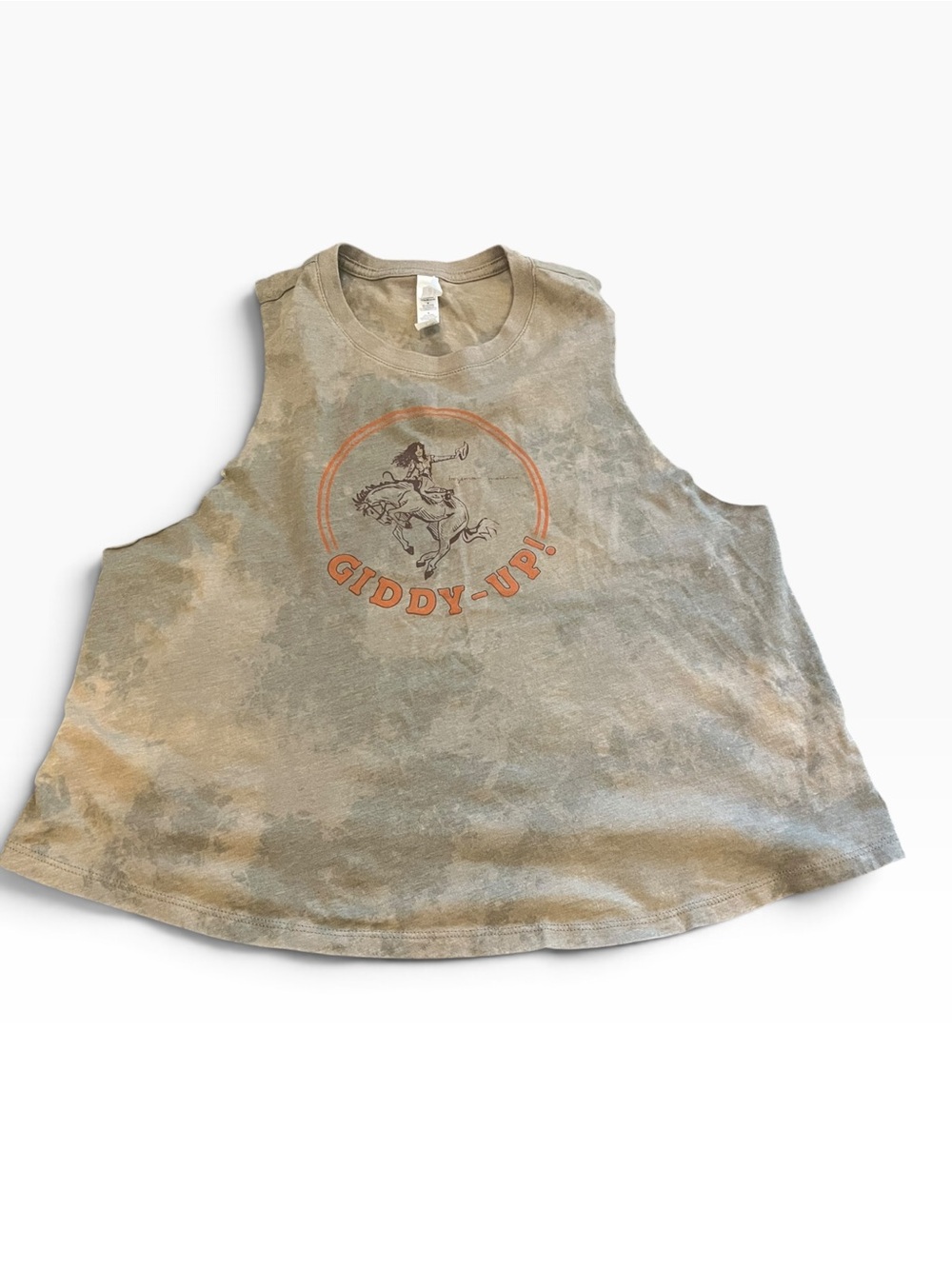 🖤 Giddy Up Western Graphic Cropped Tank • Cowgirl Rodeo • Size L